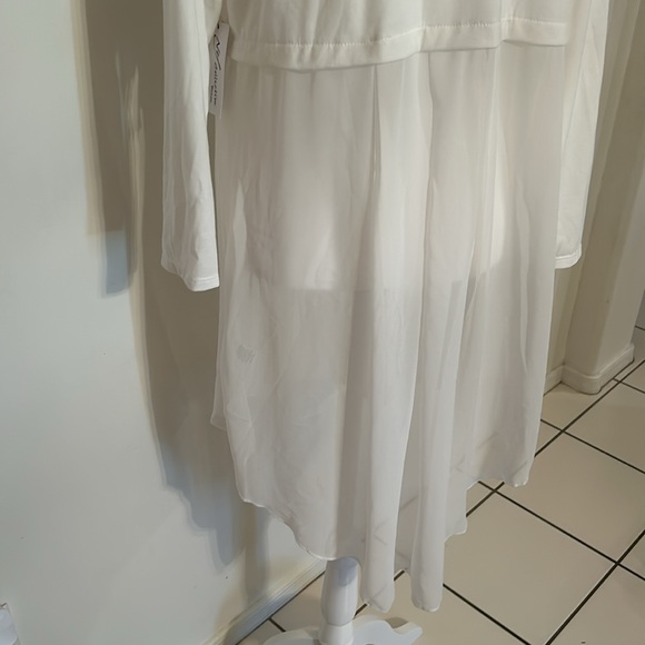 NWT NY Collection Long Sleeve Knit Cardigan with Chiffon Back - Picture 8 of 11